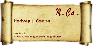 Medvegy Csaba névjegykártya